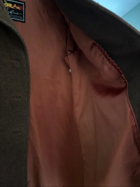 Vogue Brown Single-Breasted Wool Pea Coat - Picture 7 of 9